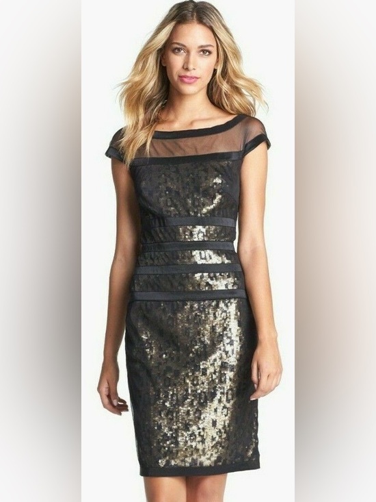 Tadashi Shoji Dresses & Skirts - Tadashi Shoji Sequin Illusion cocktail dress Sz 6